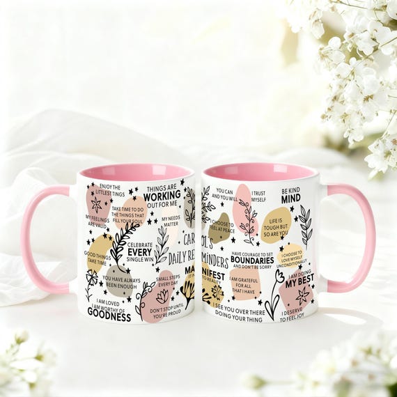 Personalized Mental Health Mug,Custom Name Daily Affirmations Mug,11oz Daily Affirmations Mug,Best Friend Tumbler,Mental Health Giftful Mug