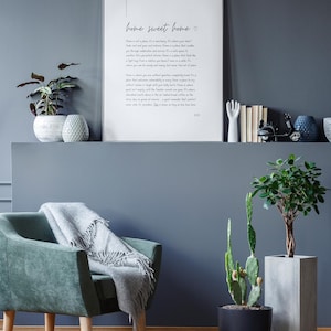 Home Sweet Home Wall Art | Digital Download Print | Neutral Modern Wall Decor