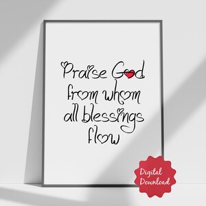 Doxology Hymn Print: Christian Scripture Verse Poster (Digital Download)