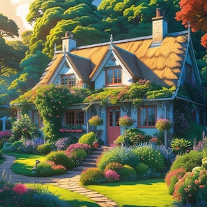 Secret Cottage Life: A Cozy and Relaxing Coloring Book for Adults