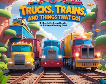 Trucks, Trains, and Things That Go! Coloring for kids