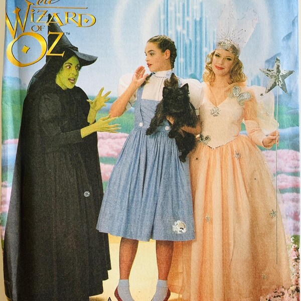 Misses Wizard of Oz Costumes Pattern Dorothy, Witch and Fairy Sizes 12 14 16 Simplicity 0617/7808/4136/0674 UNCUT