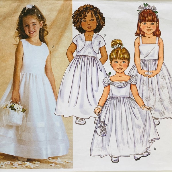 Little Girls Special Occasion Dress and Jacket Sizes 2 3 4 5 Butterick Pattern 3351 UNCUT