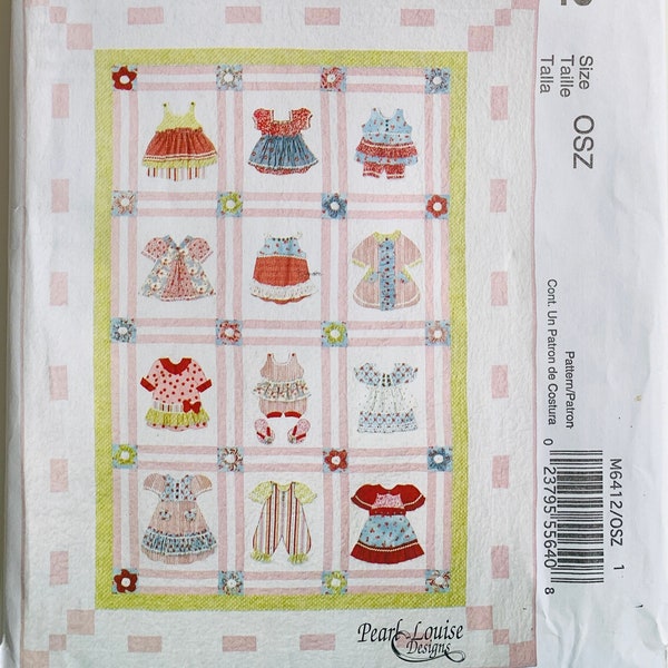 Cute Baby Girl Dimensional Quilt Pattern Pearl Louise Designs McCalls Crafts Pattern M6412 UNCUT