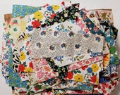 Vintage Fabric Scraps Feedsack and Cotton All Florals Quilting Sewing Crafting Junk Journals Planners Set 34