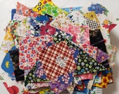 Vintage Fabric Scraps Feedsack and Cotton All Florals Quilting Sewing Crafting Junk Journals Planners Set 35