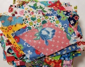 Vintage Fabric Scraps Feedsack and Cotton All Florals Quilting Sewing Crafting Junk Journals Planners Set 33