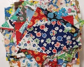 Vintage Fabric Scraps Feedsack and Cotton All Florals Quilting Sewing Crafting Junk Journals Planners Set 37