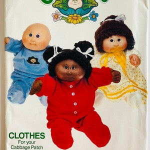 80s Cabbage Patch Kids Clothes Pattern for 16 inch Doll Vintage Butterick 6507/329 UNCUT