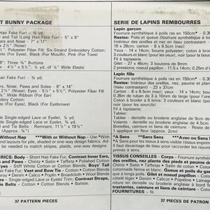 80s Stuffed Bunnies Pattern and Clothes Boy Girl Dressed Rabbits ...