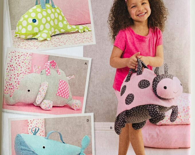 Stuffed Animal Bags Pattern Ladybug Frog Elephant Whale Kids Simplicity