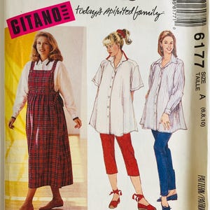 May include: McCall's sewing pattern envelope featuring illustrations of women's clothing. The pattern includes a red plaid jumper, a white button-down shirt, and a striped shirt. The text "GITANO" is visible.
