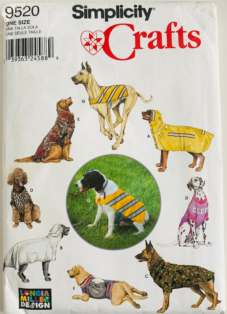 Large Size Dog Clothes Pattern Simplicity 9520 UNCUT Etsy