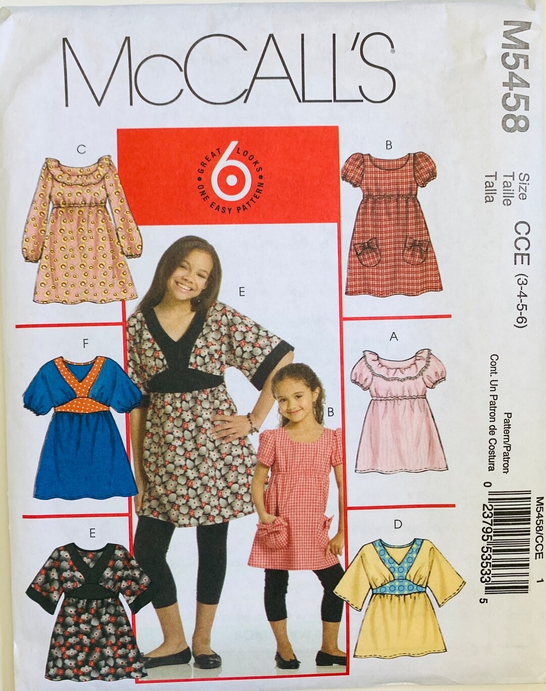 Buy NEW LOOK Sewing Pattern N6630   Children's And Girls' Dresses, Size: A (3 4 5 6 7 8 10 12 14