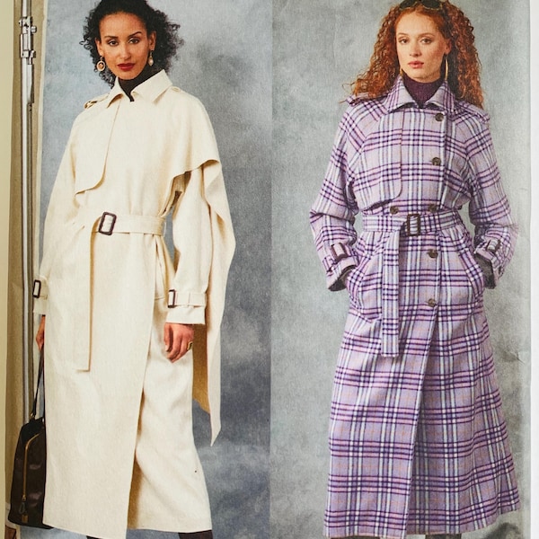 Vogue Trench Coats and Belt Pattern 2 Styles Misses Sizes 18 20 22 24 26 V2055/R12169 UNCUT