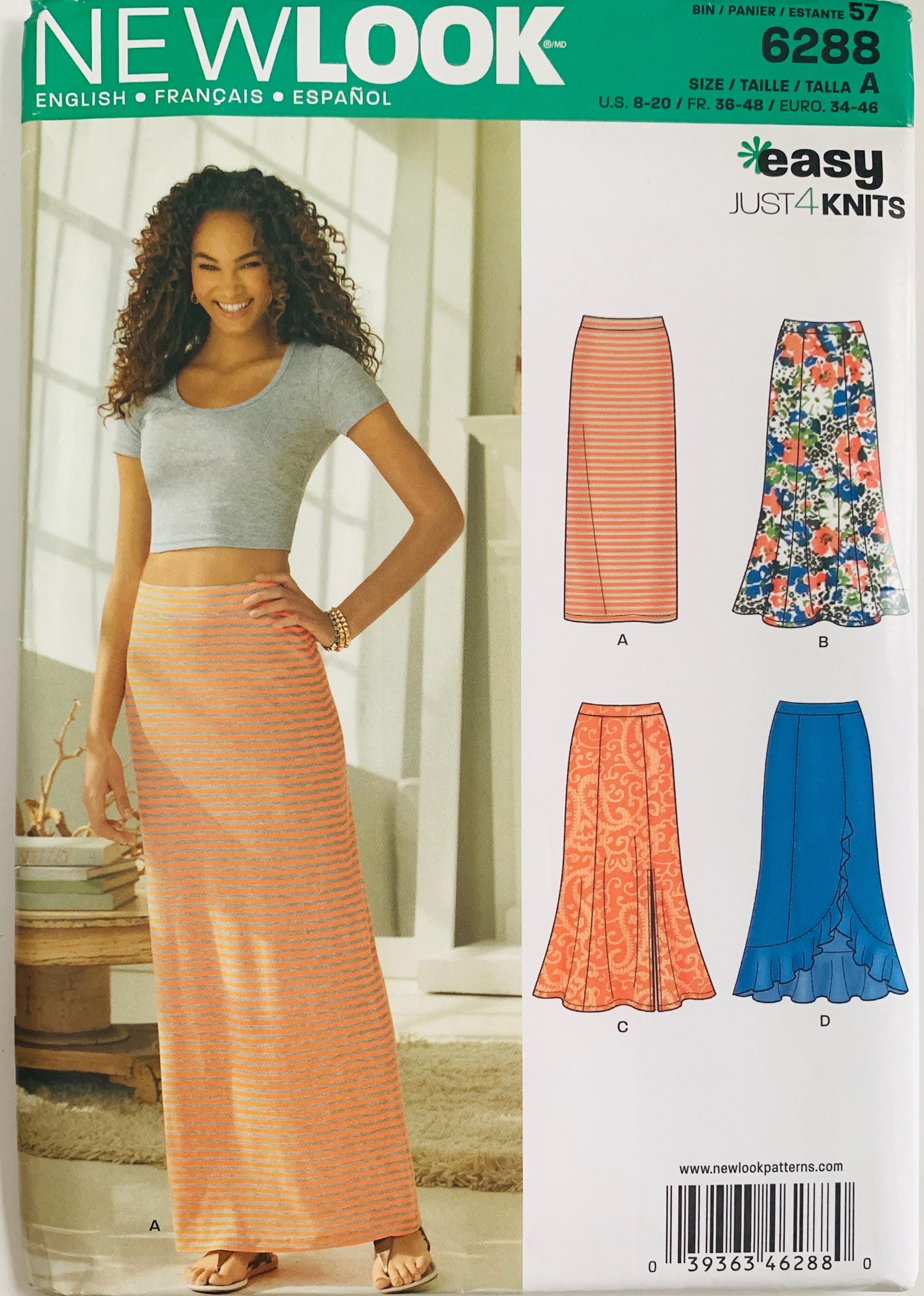 Easy Knit Skirt Pattern Misses Sizes 8 10 12 14 16 18 20 4 Styles New ...