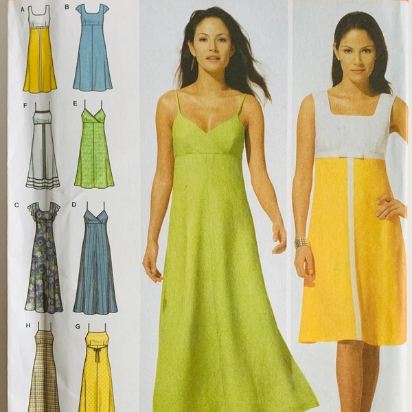 Misses Summer Dress 8 Styles Bodice Variations Design Your Own Sizes 6 8 10 12 Simplicity Pattern 4996 UNCUT