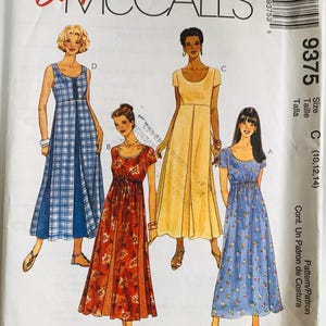 90s maxi dress pattern 90s Mccalls Sewing Pattern 5948 Womens Princess Seam Dress in 3 Lengths  Mini and Maxi Size 12 14 16 Bust 34 36 38 FF