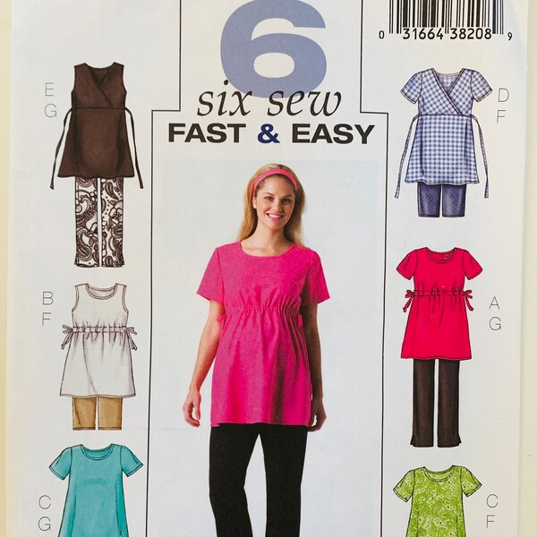 Very Easy Maternity Tops Pattern 5 Styles, Shorts and Pants Sizes 8 10 12 Butterick B4201 UNCUT