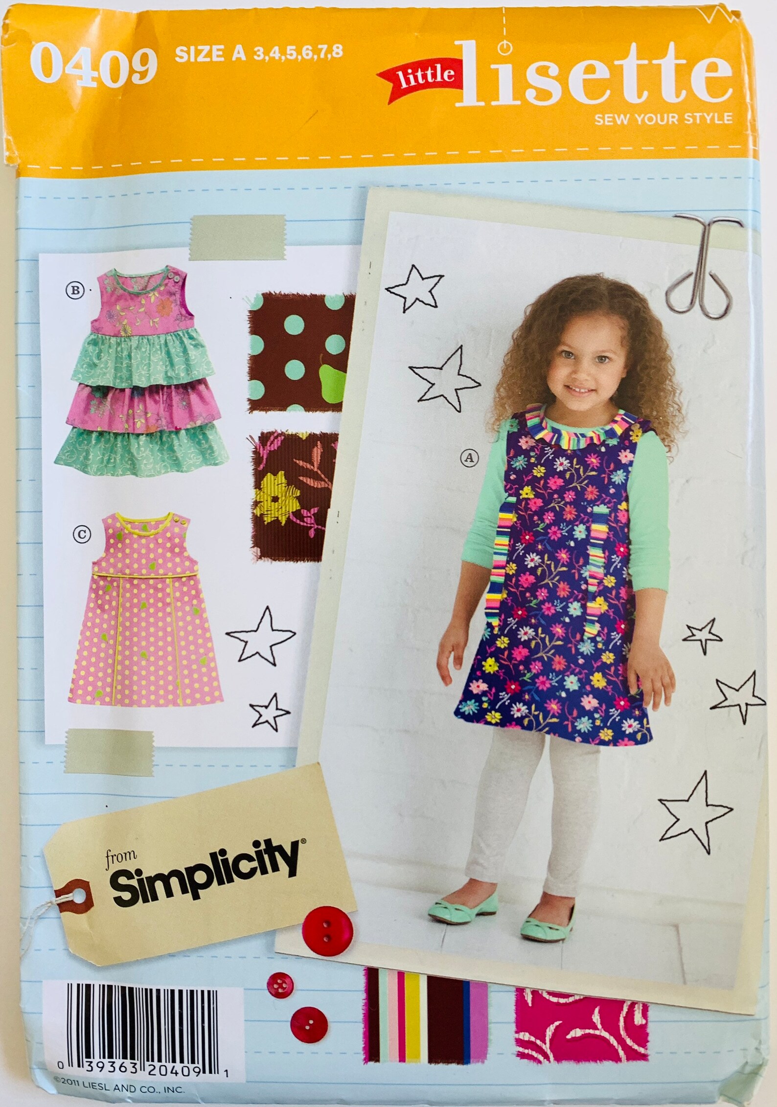 Little Girls Dress Pattern 3 Styles Sleeveless Sizes 3 4 5 6 7 Etsy