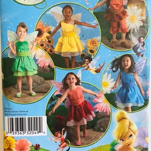 Girls Fairies Costumes Pattern Sizes 3 4 5 6 7 8 Halloween Dress-Up Playtime Tinkerbell Silvermist Fawn Disney Simplicity 2872 UNCUT