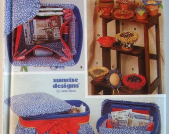 Sewing Accessories Pattern Storage Container 2 Styles, Wrist Pin Cushion, Flower Pot Pin Cushions Simplicity 5413/7211 UNCUT