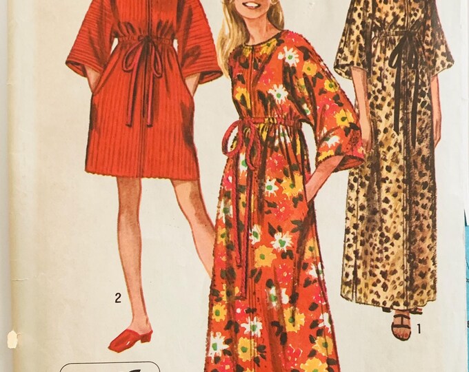 Simplicity Robe Pattern 0621 60s Jiffy Robe Pattern 2 Lengths Misses Size Medium (12-14) Simplicity ...
