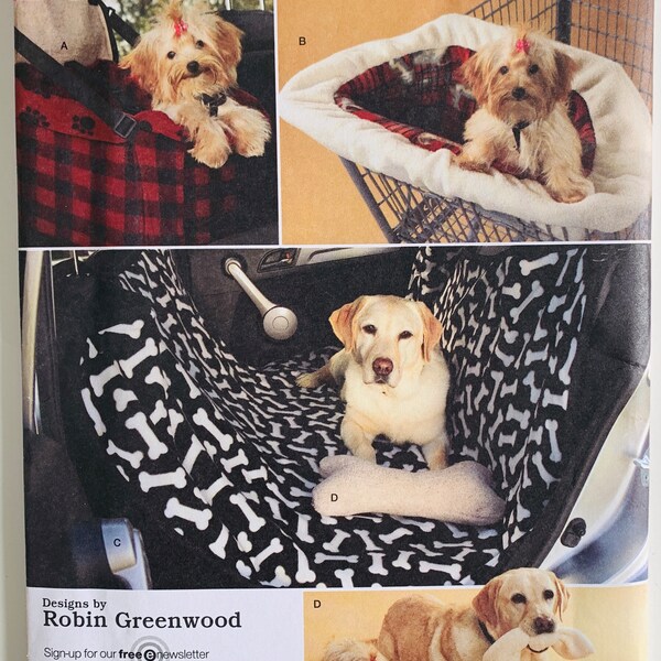 Travel Accessories for Dogs Car Seat, Shopping Cart Seat Cover, Back Seat Cover, Dog Toys Simplicity Pattern 2984 UNCUT