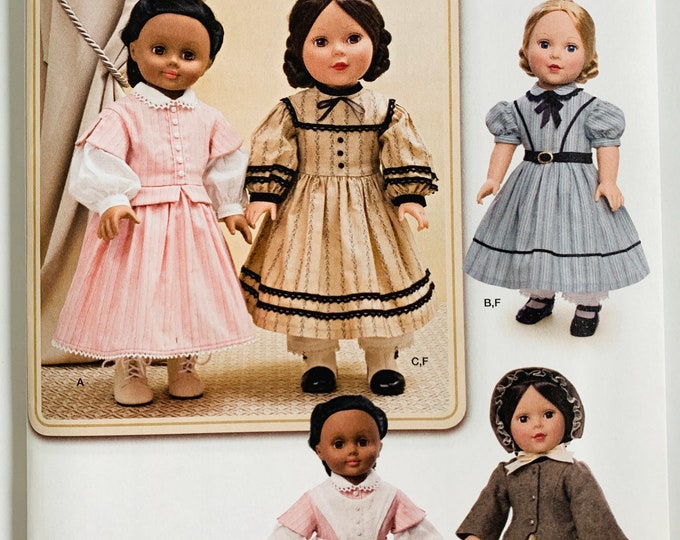 18 Inch Dolls Historical Outfits Pattern Dress, Jacket, Bonnet, Apron ...