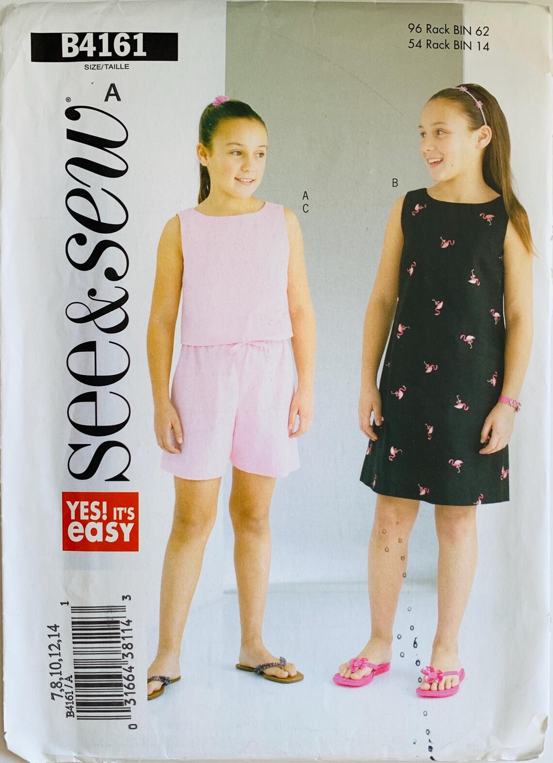 Very Easy Girls Summer Top or A-line Dress and Shorts Pattern Sizes 7 8 ...