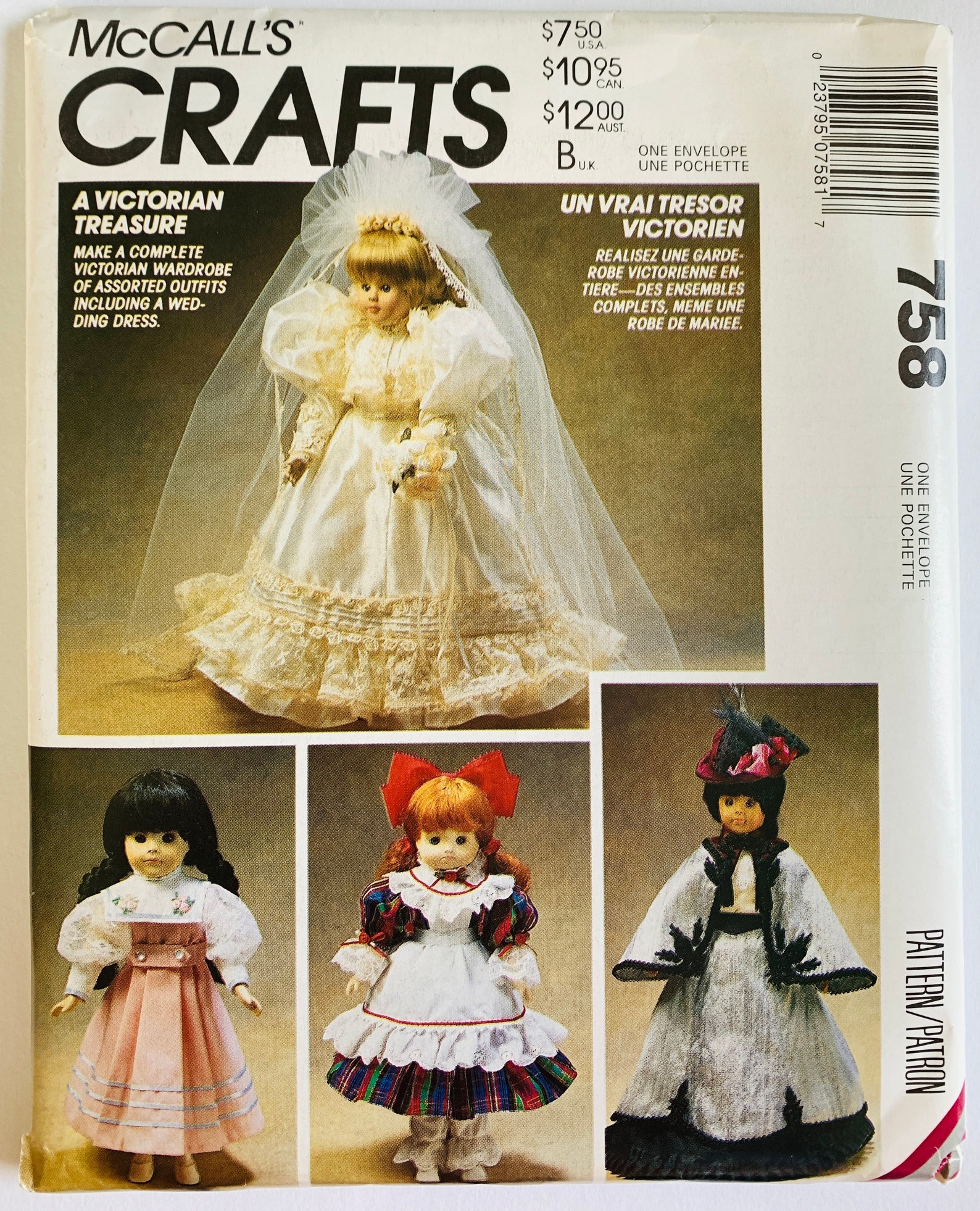 Victorian Doll Clothes Pattern 4 Outfits Dress Pinafore Etsy