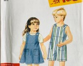 Easy Sew Childs Jumper and Short Romper Sizes 2 3 4 5 6 6X It's So Easy Simplicity Pattern 7167 UNCUT