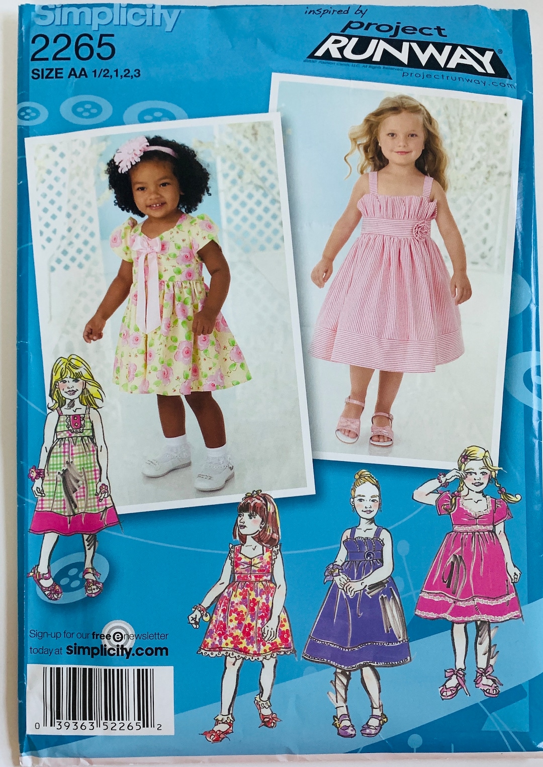 Toddler Girls Dress Pattern 2 Lengths Bodice Variations Sleeveless or