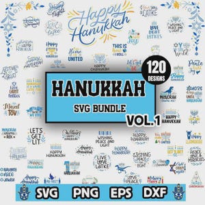Lot Hanoucca SVG - Clipart drôle de fête juive pour Cricut & Silhouette - chemise de Hanoucca / fichiers numériques de signe