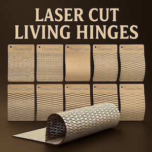 Lasergesneden bestand met flexibel levend scharnier | 3 mm 3,2 mm 4 mm | Svg Dxf Ai Eps Vector-bestanden | Sjabloon voor CNC- en lasersnijmachines