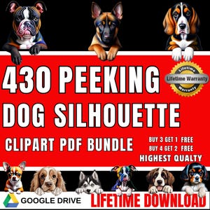 Peeking Dog Clipart – 170 Breeds, 230 PNG Files | Pet Art, Dog Lover Gift