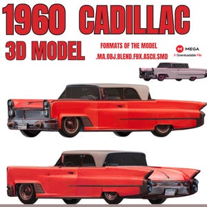 1960 Cadillac Eldorado – Retro Luxury Car Low-Poly 3D Model STL + All Formats