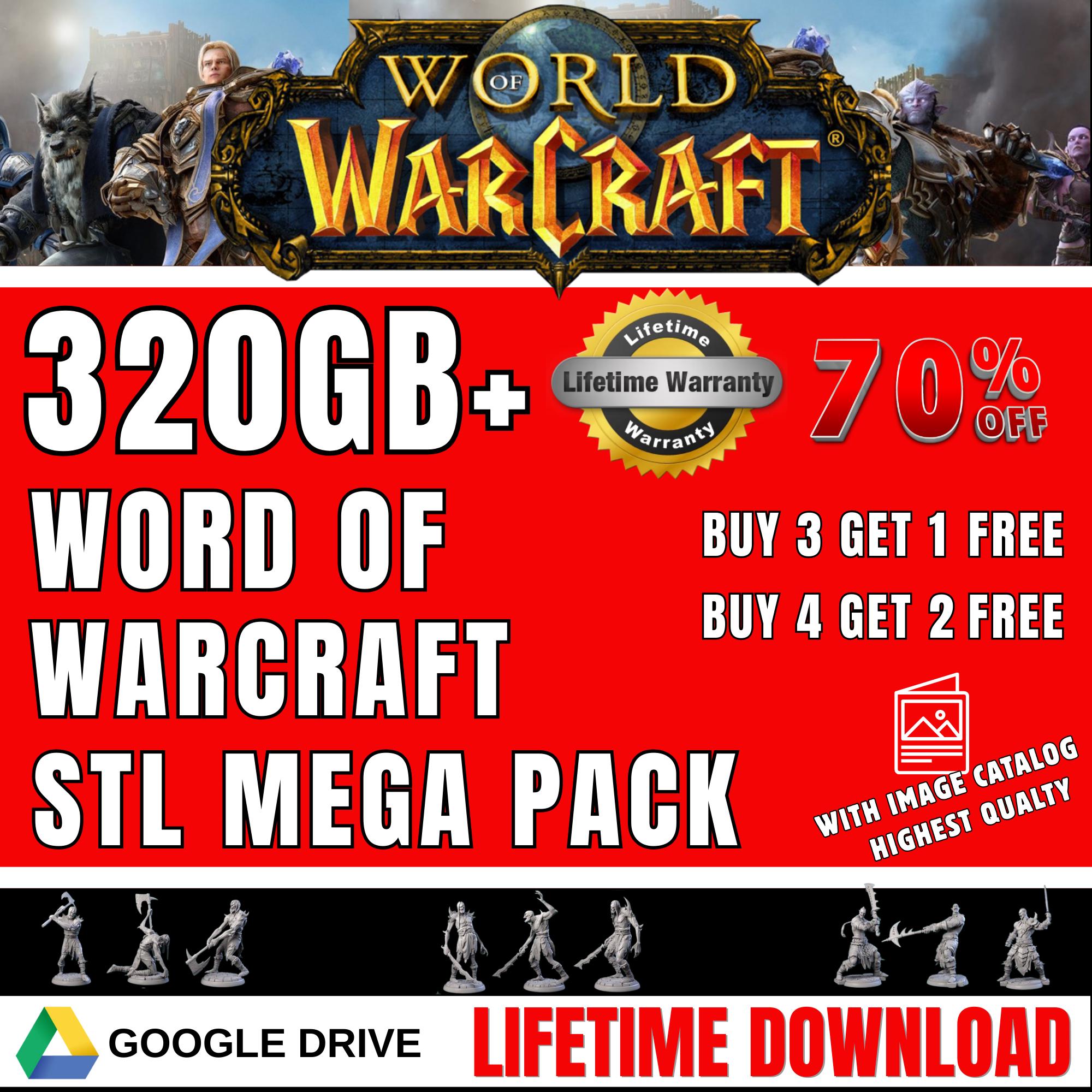 World of Warcraft STL Mega Bundle – 320GB 3D Printable Models | Digital Download