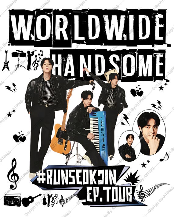 【JIN】[RUNSEOKJIN] TOUR Slogan Run Seokjin Tour Shirt Design, Jin Concert Digital File