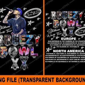 CHRIS BROWN T-Shirt Design, Breezy Bowl XX Png File, Chris Brown Tour, Chris Brown instant download file ready print to shirt