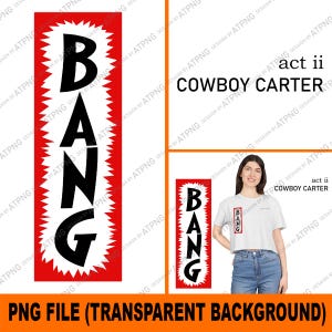Banner Beyoncé BANG Download digitale Design del concerto di Cowboy Carter Grafica della ciotola di Beyoncé per abbigliamento fai da te Stampabile PNG Pronto per la stampa su maglietta