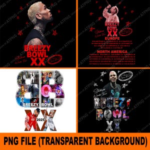 Bundle 4 PNG File, Chris Brown T-Shirt Design, Breezy Bowl XX PNG File, Chris Brown Breezy Bowl xx Instant Download Ready Print to Shirt