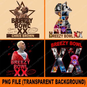 Bundle 4 PNG File, Chris Brown T-Shirt Design, Breezy Bowl XX PNG File, Chris Brown Breezy Bowl xx Instant Download Ready Print to Shirt