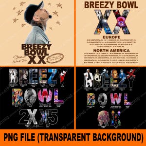 Bundle 4 PNG File, Chris Brown T-Shirt Design, Breezy Bowl XX PNG File, Chris Brown Breezy Bowl xx Instant Download Ready Print to Shirt