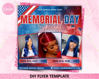 Memorial Day Flyer, Memorial Day Deal Flyer, Holiday Sale Flyer, Memorial Day Booking Flyer, Memorial Day Flyer, Flash Sale, Canva Editable