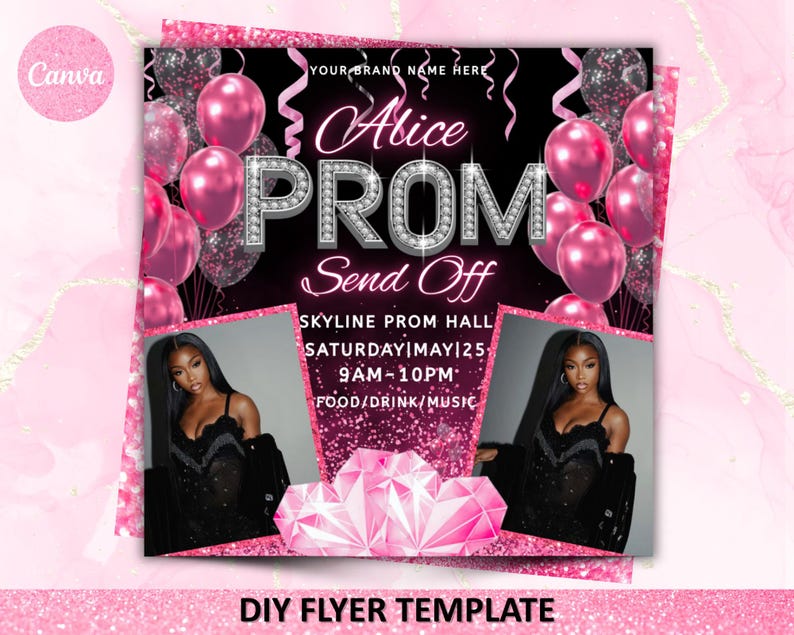 Prom Book Prom Send off Flyer Template, Customizable Canva Design - Etsy