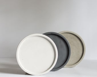 Bandeja de tocador de hormigón moderna, organizador decorativo para baño o escritorio, bandeja de hormigón hecha a mano, minimalista, para guardar joyas y llaves.