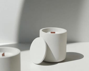 Handgemachte Beton Teelicht | Minimalistisches Zement Gefäß | Sojawachs Kerze im Betonglas | Modernes Wohndekor | Geschenk für Sie