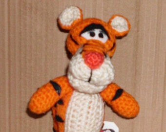 Handmade Crocheted Amigurumi Winnie the Pooh Tigger 6" Tall by The Knitting Gnome.. Cute