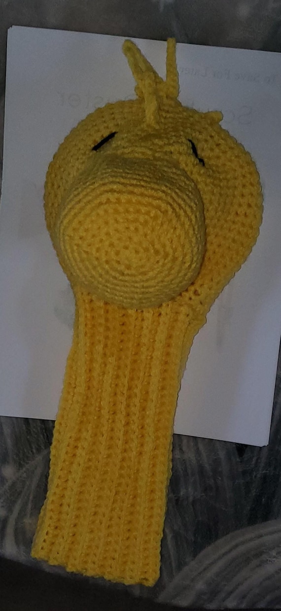 → View on Etsy: PATTERN Crocheted Charlie Brown "WOODSTOCK" character driver golf club cover PATTERN PATTERN Crocheted Charlie Brown "WOODSTOCK" character driver golf club cover PATTERN